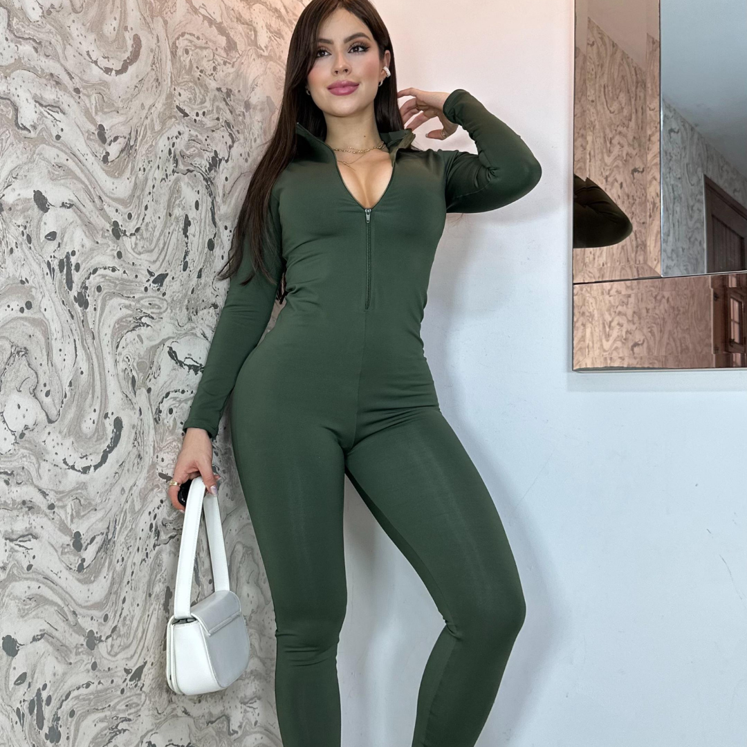 ENTERIZO LARGO MANGA LARGA VERDE