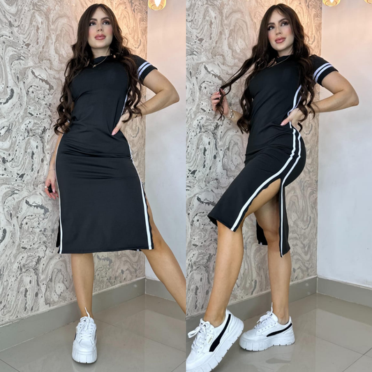 VESTIDO BEISBOLERO NEGRO