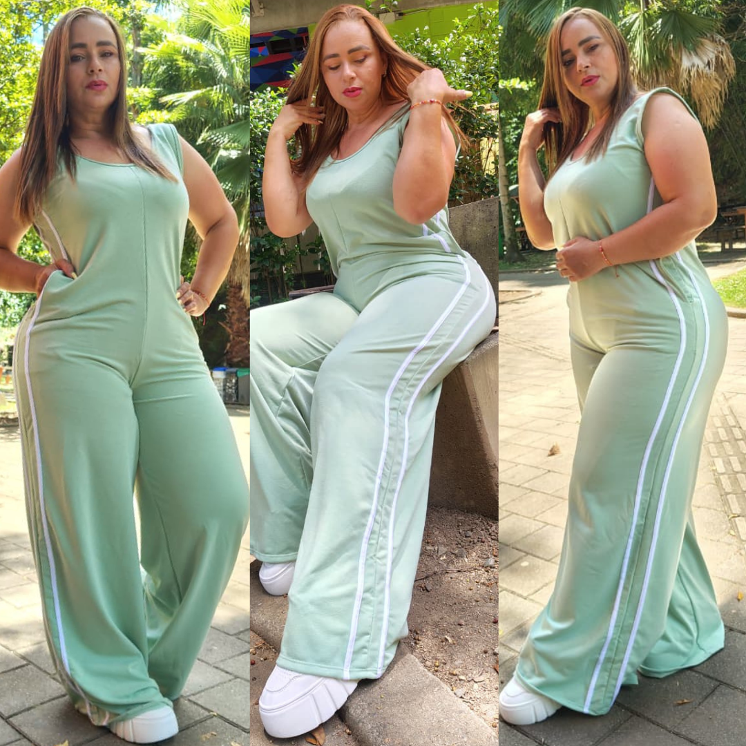 ENTERIZO TALLA PLUS "CANCÚN" VERDE CLARO