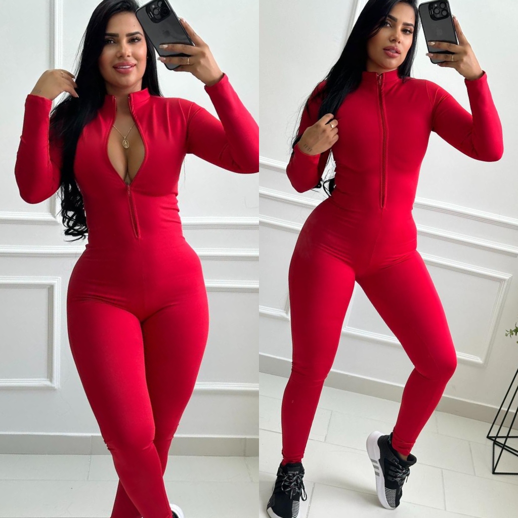 ENTERIZO LARGO MANGA LARGA ROJO