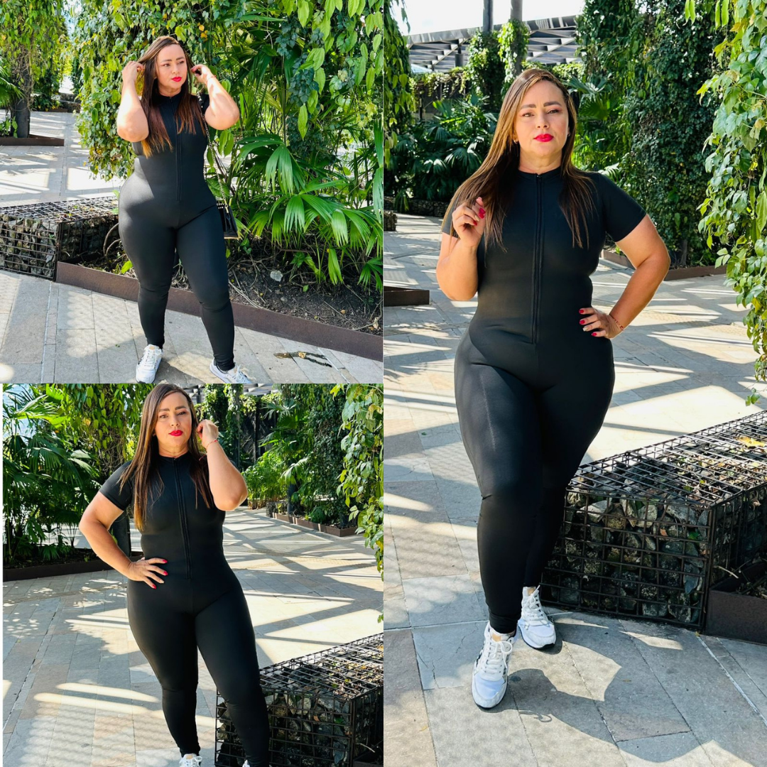 ENTERIZO TALLA PLUS LARGO MANGA CORTA