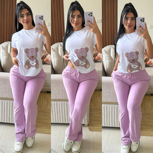 CONJUNTO "BEAR" LILA