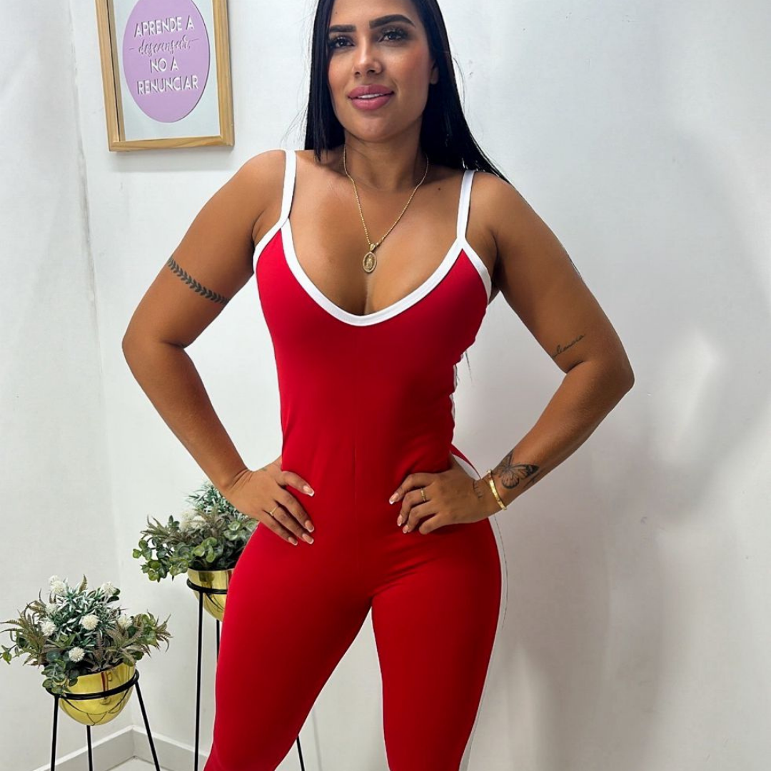 ENTERIZO PANDA LARGO ROJO