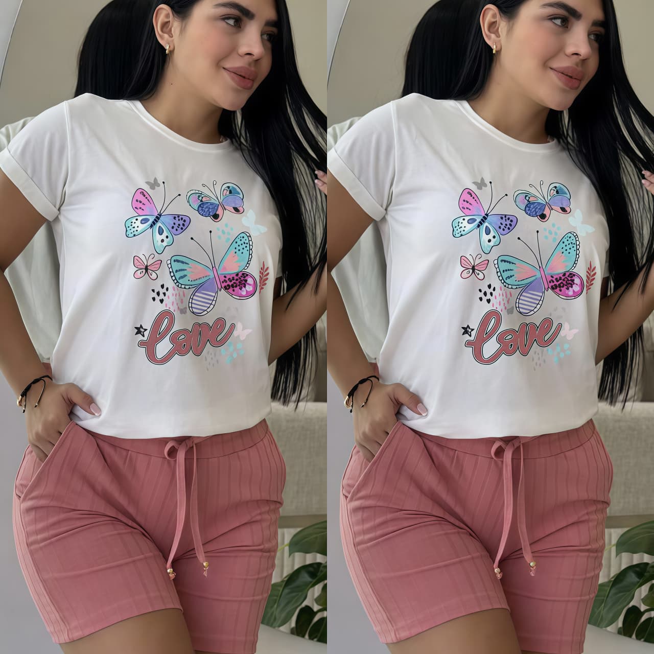 CONJUNTO "MARIPOSAS" PALO ROSA