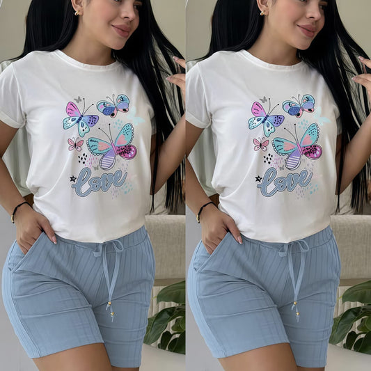 CONJUNTO "MARIPOSAS" CELESTE