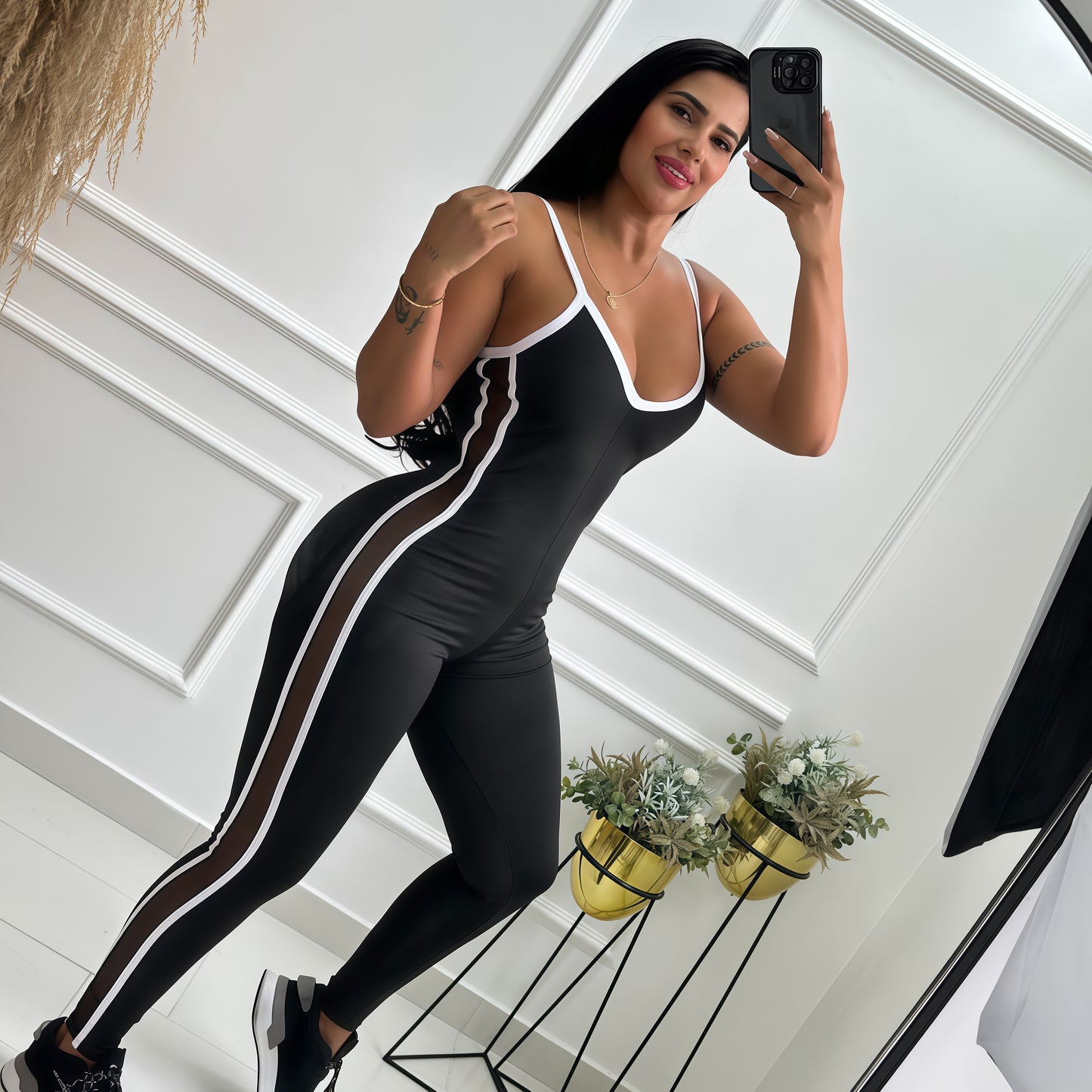 ENTERIZO MALLATEX LARGO NEGRO