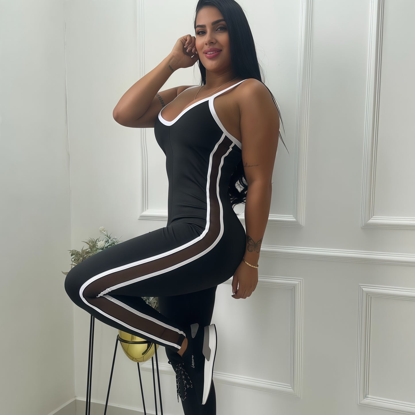 ENTERIZO MALLATEX LARGO NEGRO