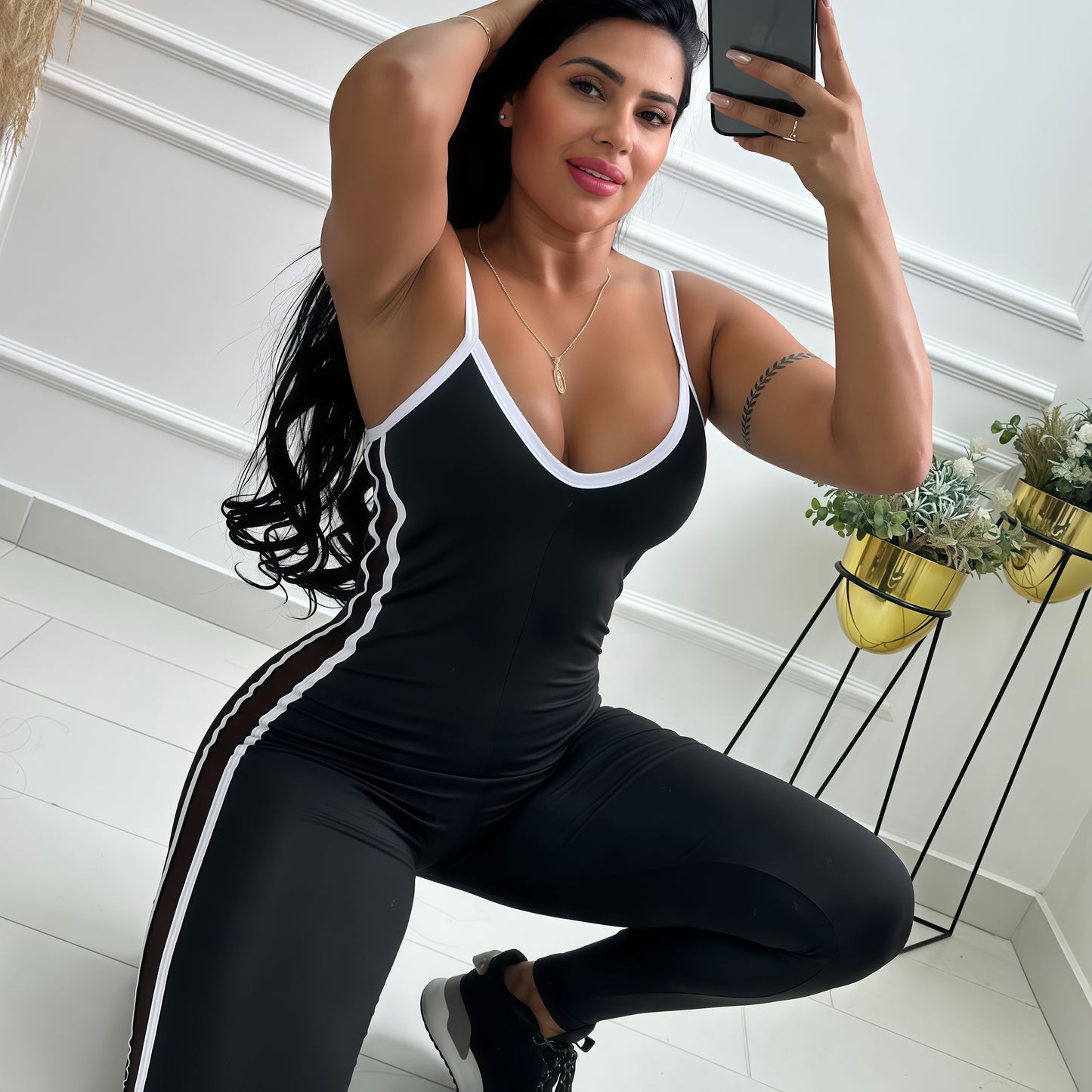 ENTERIZO MALLATEX LARGO NEGRO