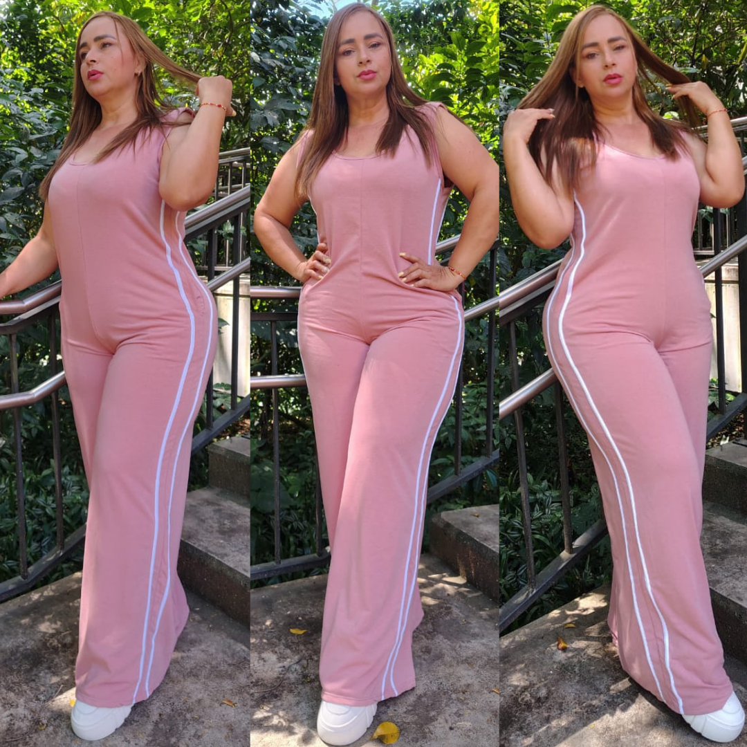 ENTERIZO TALLA PLUS "CANCÚN" PALO ROSA