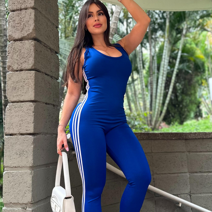 ENTERIZO 3 LÍNEAS LARGO MANGA SISA AZUL