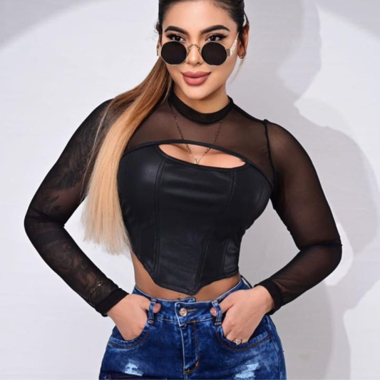 CROP TOP “LUNA” NEGRO
