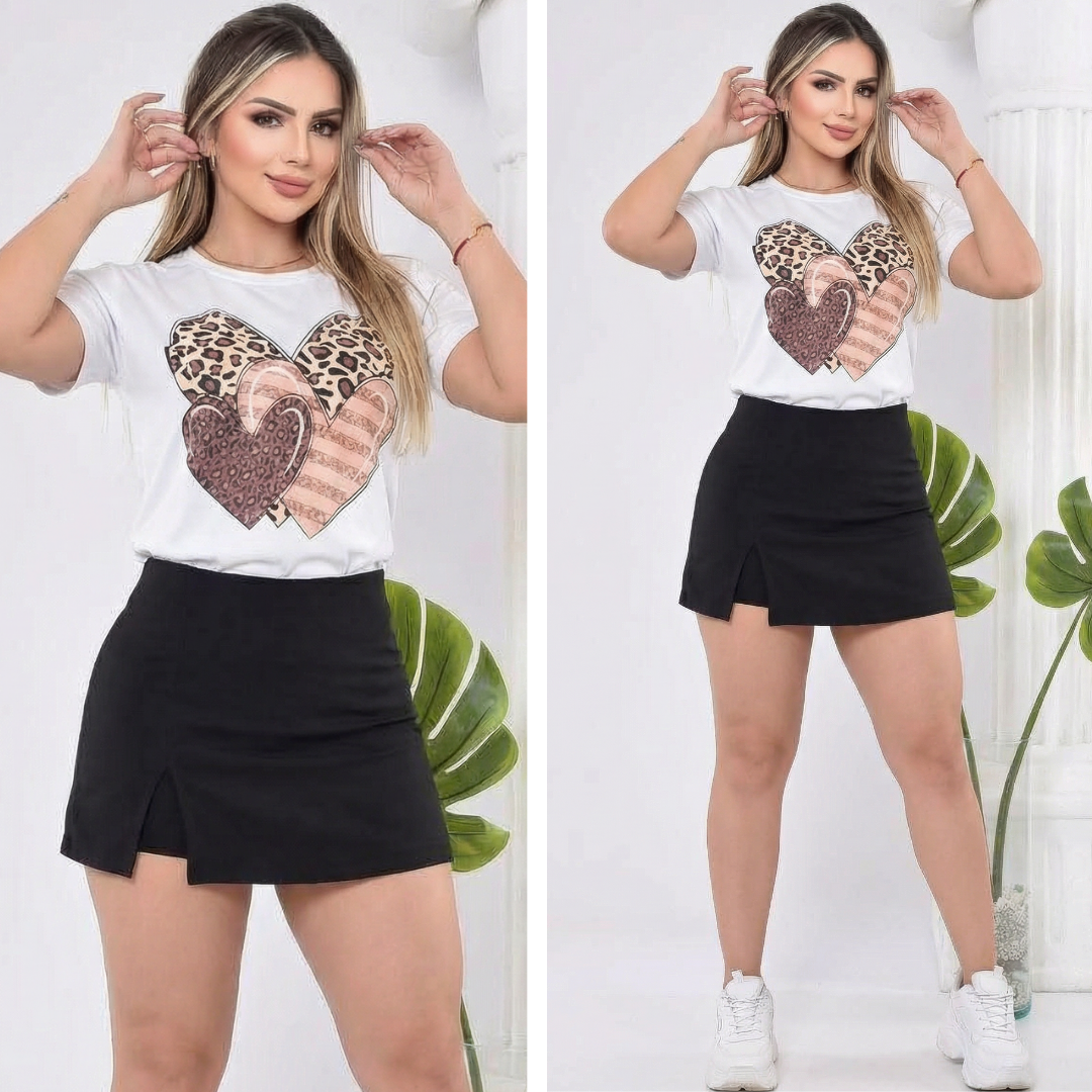 CONJUNTO "FALDA SHORT" NEGRO