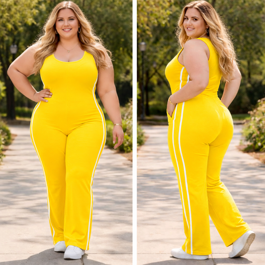 ENTERIZO TALLA PLUS "CANCÚN" AMARILLO