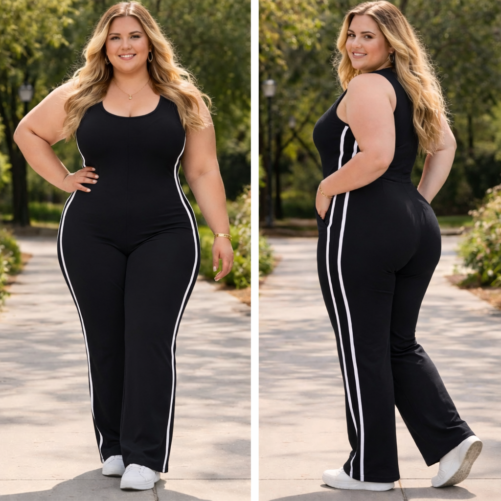 ENTERIZO TALLA PLUS "CANCÚN" NEGRO