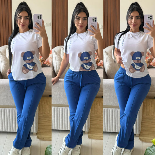 CONJUNTO "BEAR" AZUL REY