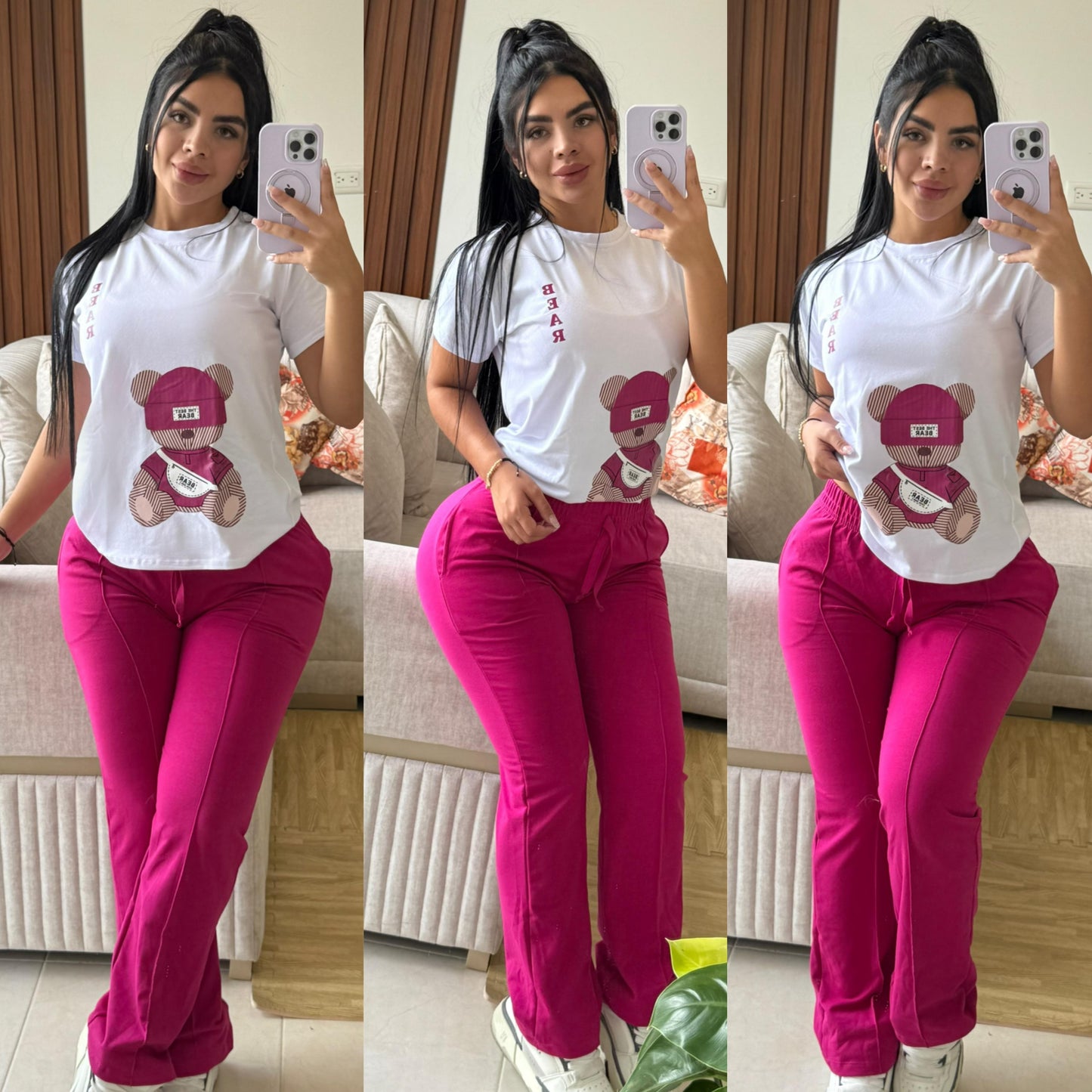 CONJUNTO "BEAR" FUCSIA