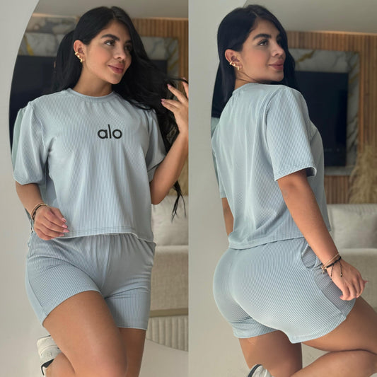 CONJUNTO TALLA PLUS "ALO" VERDE CLARO