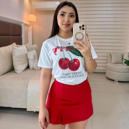 CONJUNTO "FALDA SHORT" ROJO