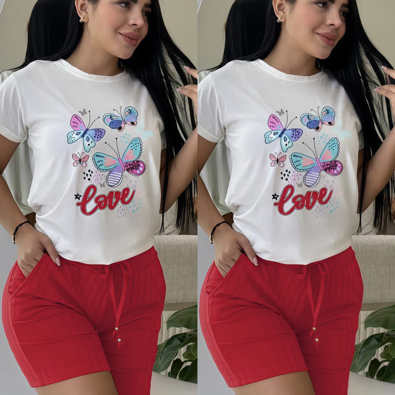 CONJUNTO "MARIPOSAS" ROJO