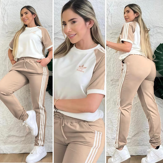 CONJUNTO "ADIDAS" BEIGE