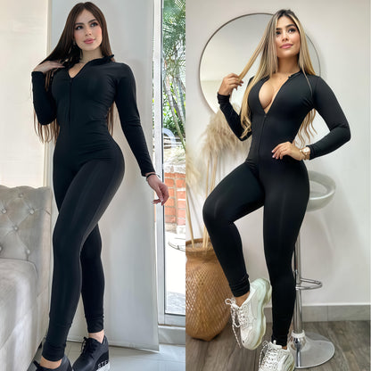 ENTERIZO LARGO MANGA LARGA NEGRO