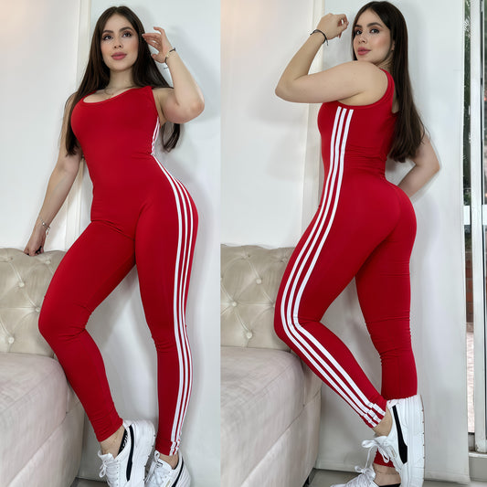 ENTERIZO 3 LÍNEAS LARGO MANGA SISA ROJO