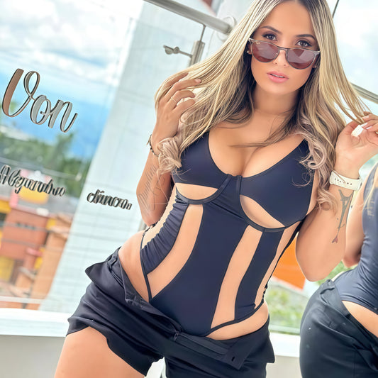 BODY "SAMANTHA" NEGRO - PIEL