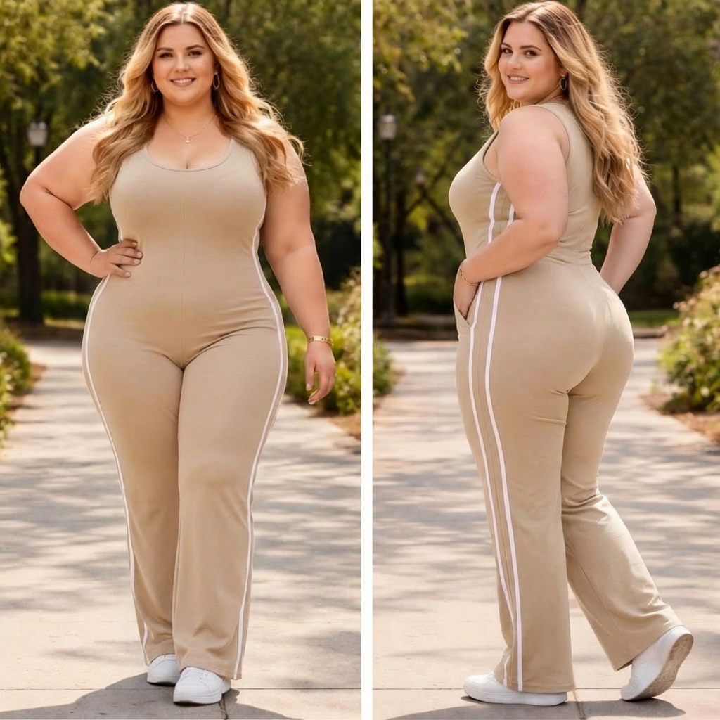 ENTERIZO TALLA PLUS "CANCÚN" BEIGE