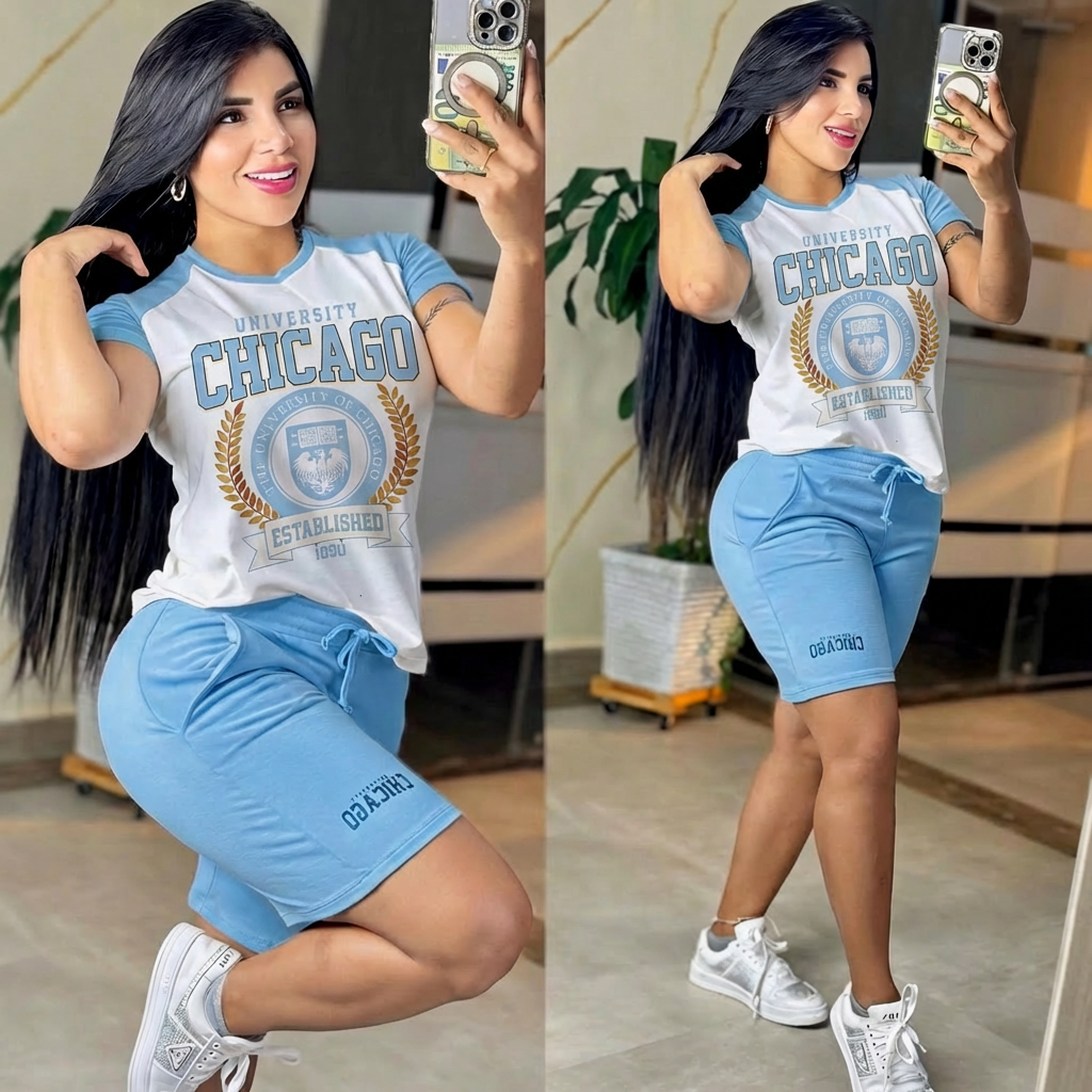 CONJUNTO "CHICAGO" CELESTE
