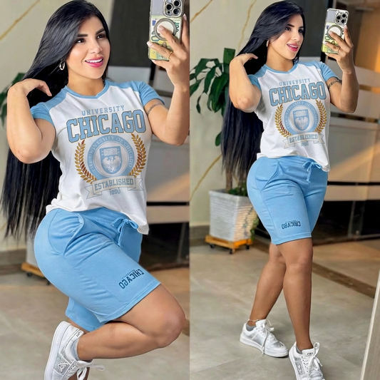 CONJUNTO "CHICAGO" CELESTE